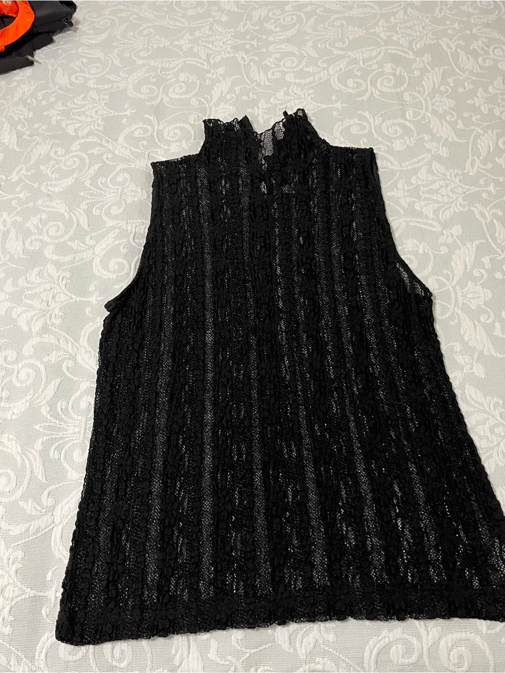 Ralph Lauren Black Lace Sleeveless Mock Neck Camisole